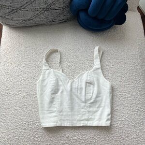 Abercrombie cropped white tank